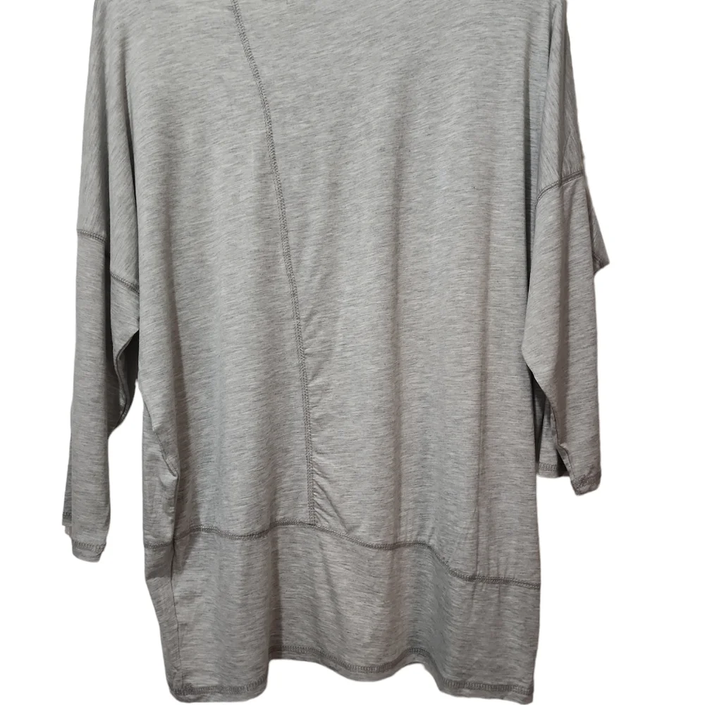 NWT August silk women's small light gray 3/4 sleeve top. - Picture 5 of 5